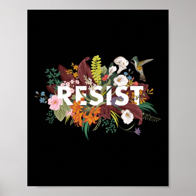 Poster Protesto Político Anti-Trump Floral (Frente)