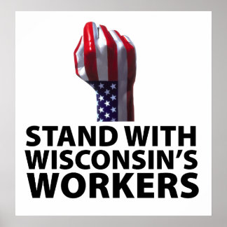 Póster Protestos em Wisconsin