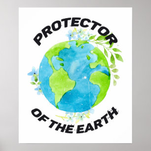 Poster Protetor da Consciência Ambiental da Terra