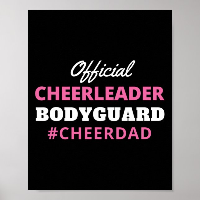 Poster Protetor de Cheerleader Oficial Rosa do Pai Cheer (Frente)