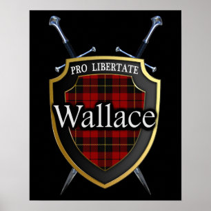Póster Protetor & espadas escoceses do Tartan de Wallace