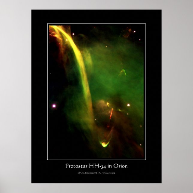 Poster Protostar HH34 próximo de Orion - astronomia espac (Frente)
