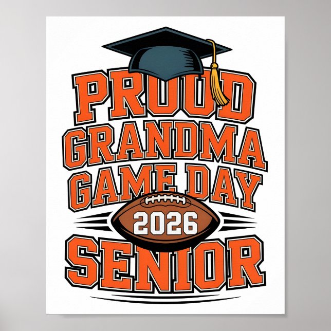 Poster Proud Grandma of a 2026 Football Senior Class Post (Frente)