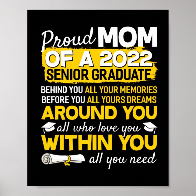 Poster Proud Mom Of A 2022 Senior Graduate Senior 22 (Frente)