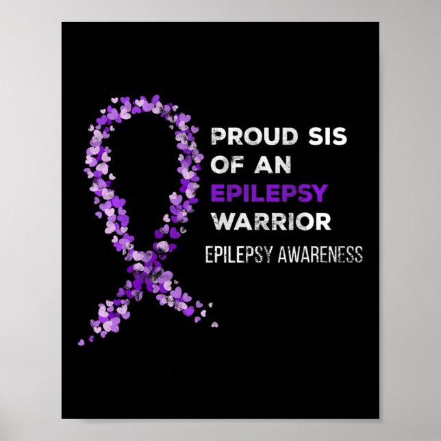 Poster Proud Sis Of An Epilepsy Warrior Epilepsy Awarenes (Frente)