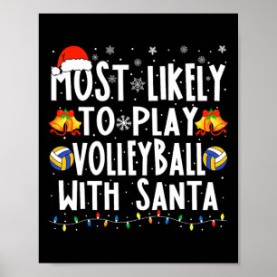 Poster Provável Jogar Voleibol Com Vol De Natal De Papais