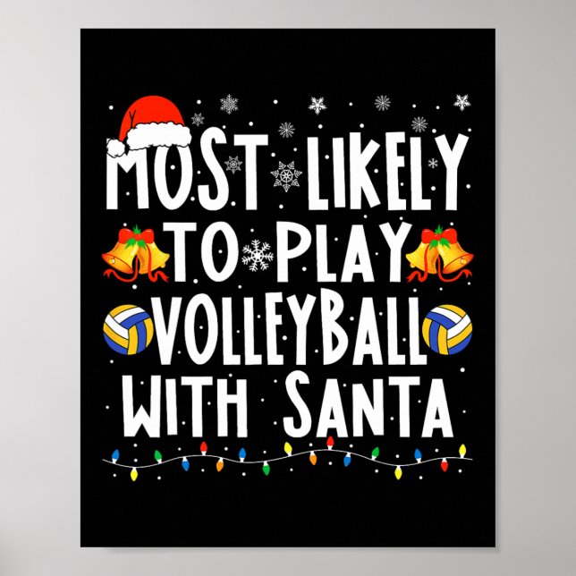 Poster Provável Jogar Voleibol Com Vol De Natal De Papais (Frente)
