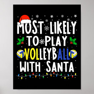 Poster Provável Jogar Voleibol Com Vol De Natal De Papais