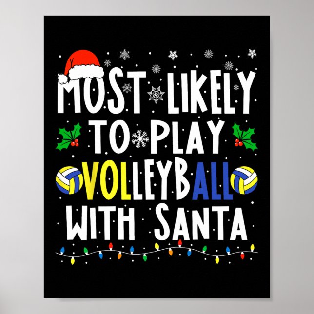 Poster Provável Jogar Voleibol Com Vol De Natal De Papais (Frente)