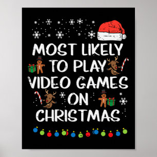 Poster Provavelmente Jogar Videos games na Família Natal