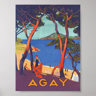 Poster Provence Alpes Cote d’Azur Viagens vintage Fran