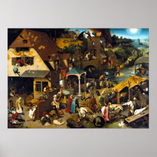 Poster Provérbio de Pieter Brueghel Netherlandish