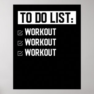 Poster Provérbio inspirador do exercício engraçado da