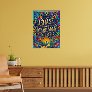 Poster Provérbio Motivacional Persiga Seus Sonhos