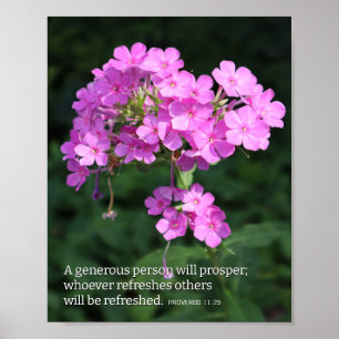 Poster Provérbios 11:25 Pink Phlox Cristão