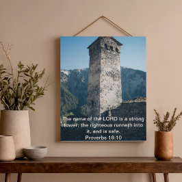 Poster Proverbios 18 Torre Forte Arte de Parede da Bíblia