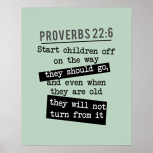 Poster provérbios 22:6 bíblia verso treinar uma crianç