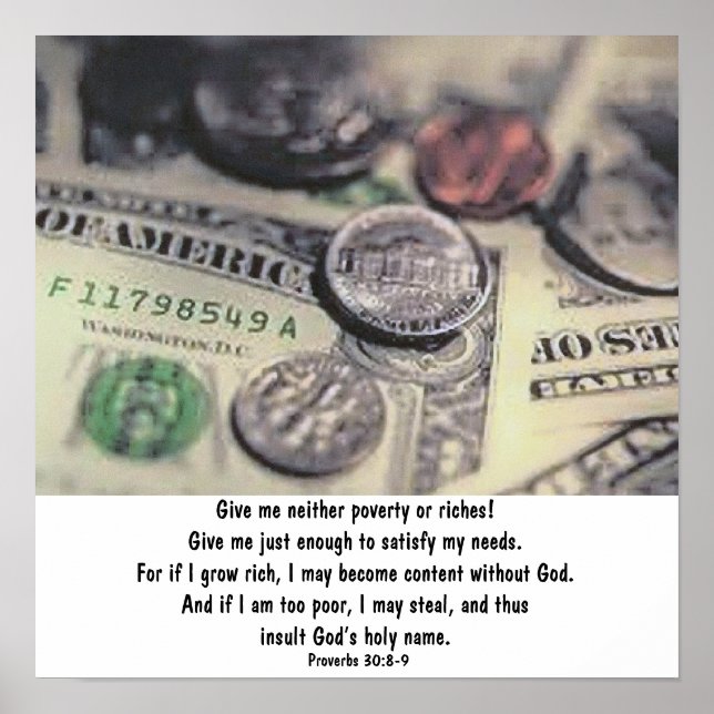 Poster Provérbios 30:8-9 (Frente)