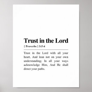 Poster Provérbios 3:5-6 Confiança no Senhor