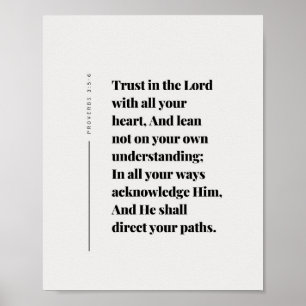 Poster Provérbios 3:5-6 Confie no Senhor