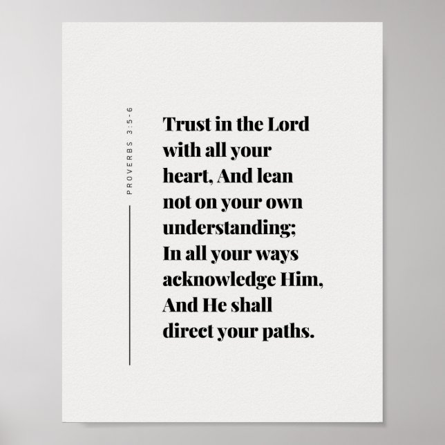 Poster Provérbios 3:5-6 Confie no Senhor (Frente)