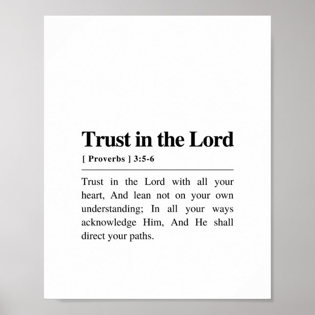 Poster Provérbios 3:5-6 Confie no Senhor (Frente)
