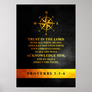 Poster Provérbios 3:5-6 Verso da Bíblia