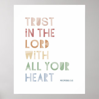 Poster Provérbios 3:5 Confie no Senhor Com Todo o Seu Cor