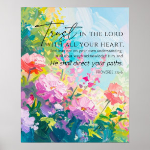 Poster Provérbios 9:10 O temor do Senhor Floral Abstrato
