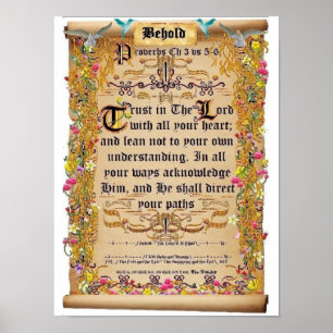 Poster Provérbios Capítulo 3 Versões 5-6 Confiança no Sen