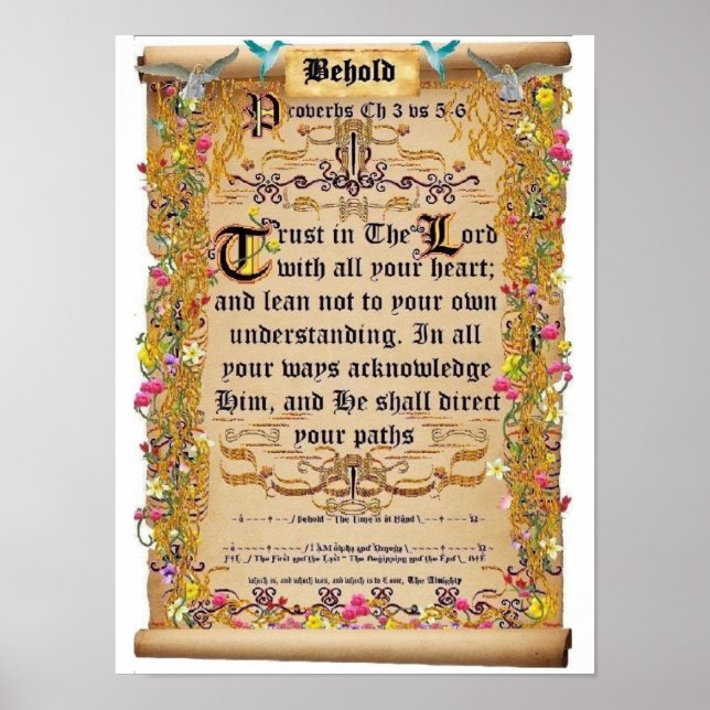 Poster Provérbios Capítulo 3 Versões 5-6 Confiança no Sen (Frente)
