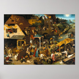 Póster Provérbios holandeses de Pieter Bruegel, o Velho