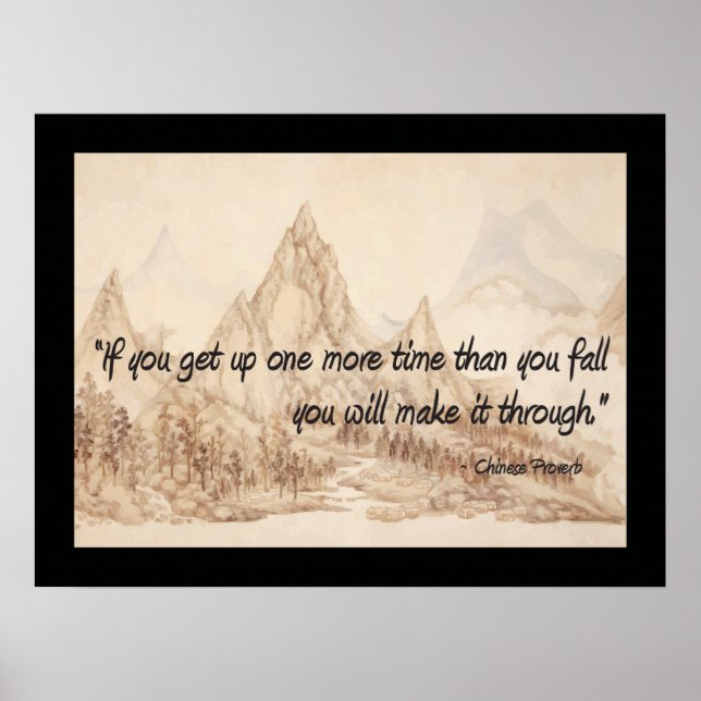 Poster Proverbo Chinês você vai conseguir (Frente)