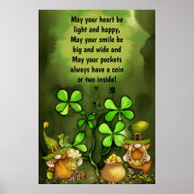 Proverbo Irlandês, Clovers e Gnomos Leprechaun