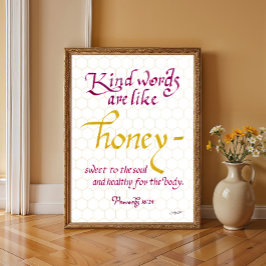 Poster Proverbs 16 24 Palavras São Como Escritura De Mel
