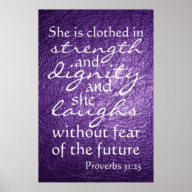 Póster Proverbs 31:25 bíblia verso (Frente)