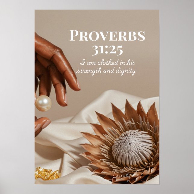 Poster Proverbs 31:25 Empowered Woman Gift for Her (Frente)