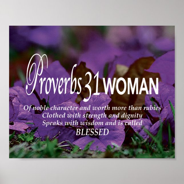 Poster PROVERBS 31 MULHER Inspiracional Cristão (Frente)