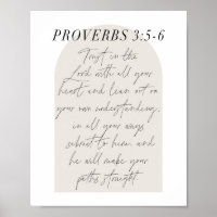 Proverbs 3:5-6 Arca bege Boho