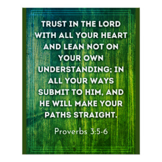 Póster Proverbs 3:5-6 poster