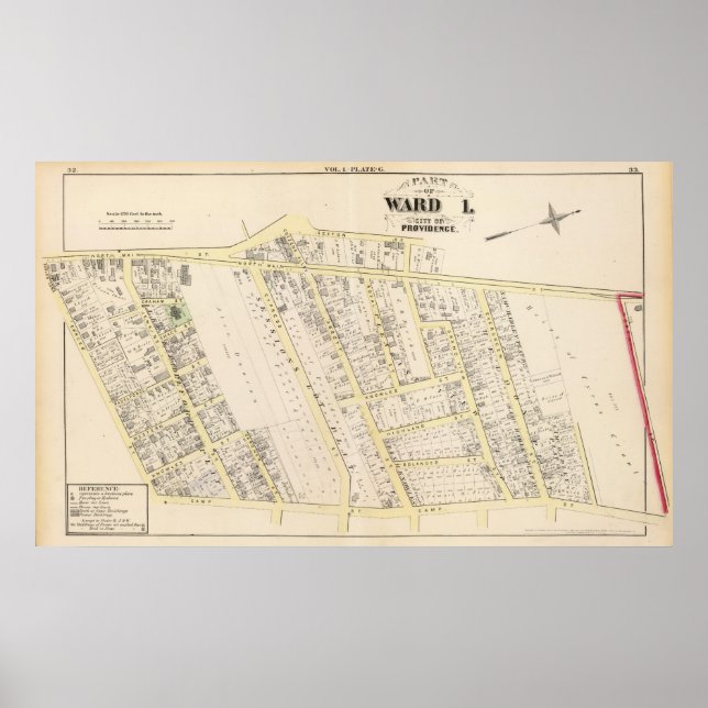 Póster Providence Rhode Island Map 2 (Frente)