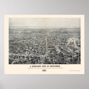 Poster Providência, mapa panorâmico de RI - 1894