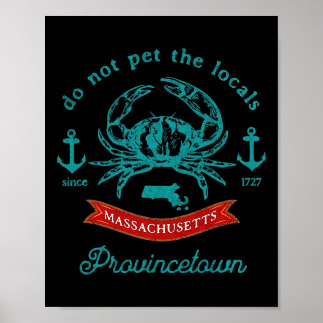 Poster Provincetown Cape Cod M Pesca de Caranguejo Férias (Frente)