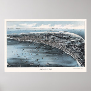 Póster Provincetown, mapa panorâmico das MÃES - 1910