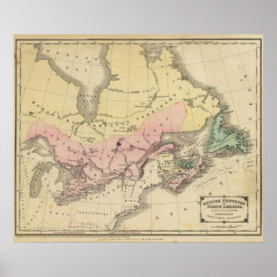 Poster Províncias britânicas de America do Norte