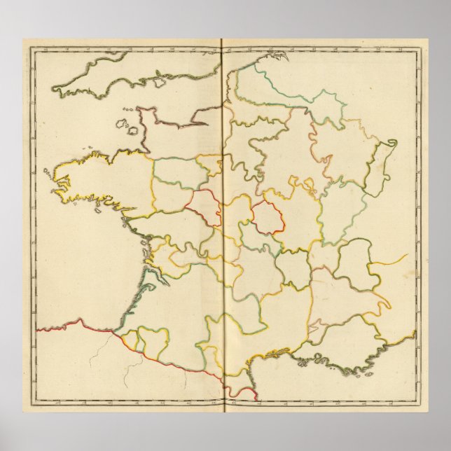 Poster Províncias, Contorno da França (Frente)
