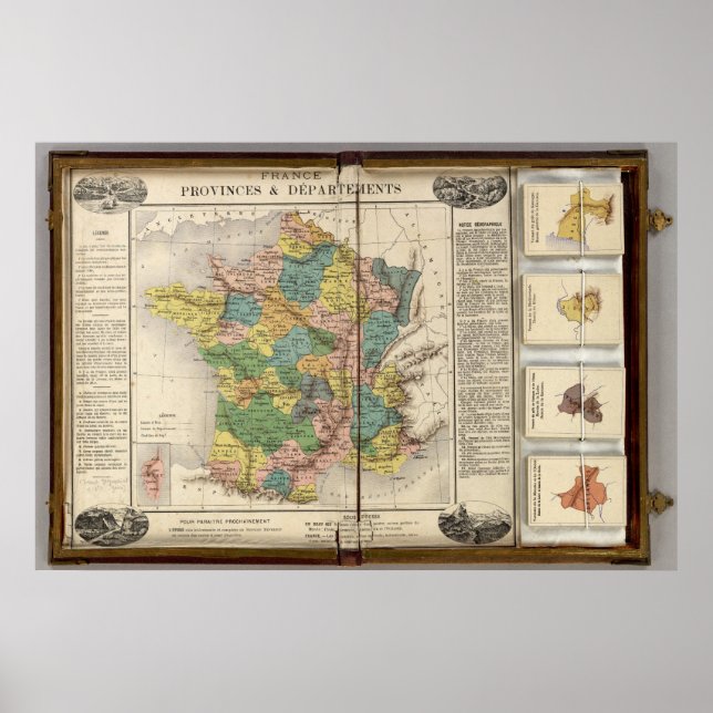 Poster províncias e departamentos de França (Frente)