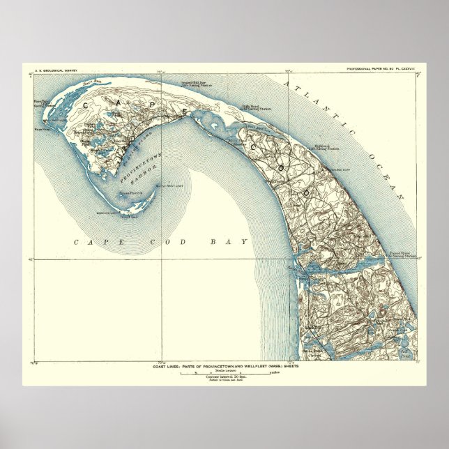 Póster Provisão de Linhas Costeiras Truro 10:8 (Frente)