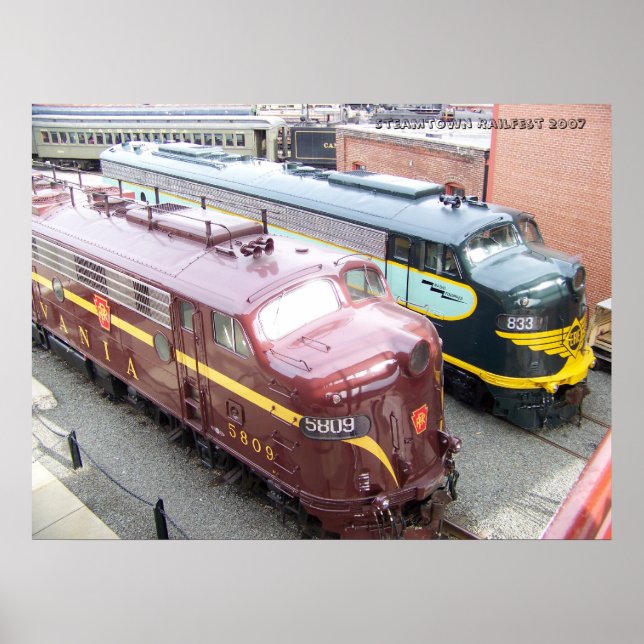 Poster PRR E8A 5809 e ERIE E8A 833 @ Steamtown (Frente)