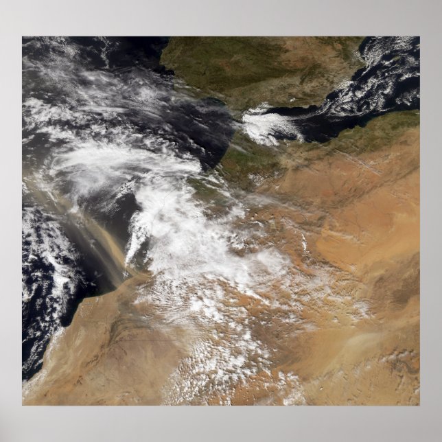 Póster Pruminosas de poeira ao largo da costa marroquina (Frente)